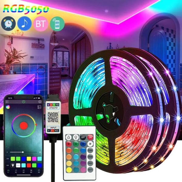 5V RGB LED Strip Lights 12LED 5metres